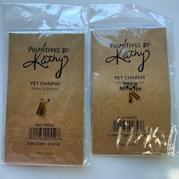 Primitives By Kathy Pet Charms Fur Kid & Good Girl Metal & Enamel Set - Picture 4 of 4